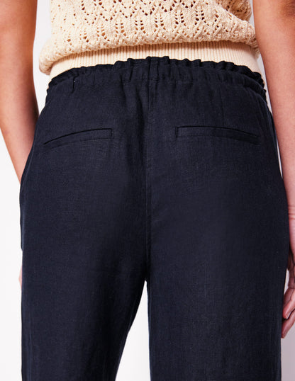 Islington Linen Pants-Navy-2