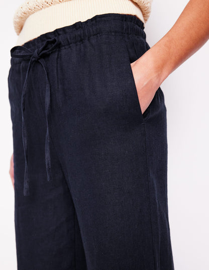 Islington Linen Pants-Navy-3