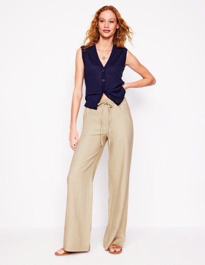 Islington Linen Pants-Oatmeal-1