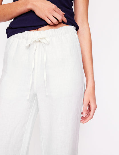 Islington Linen Pants-White-4