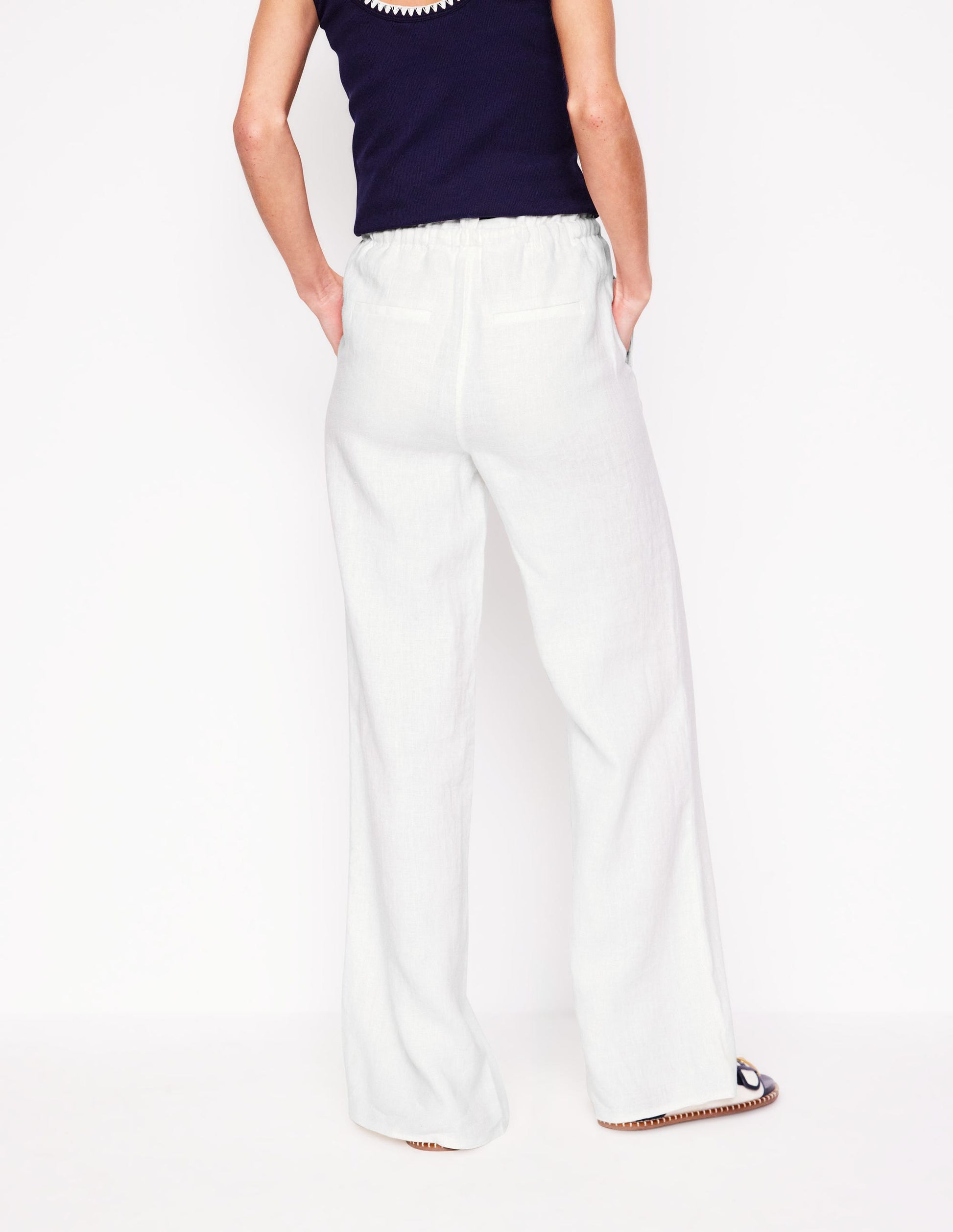 Islington Linen Pants-White-5