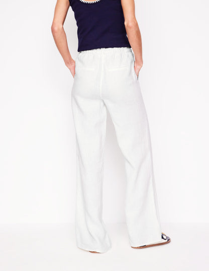 Islington Linen Pants-White-5