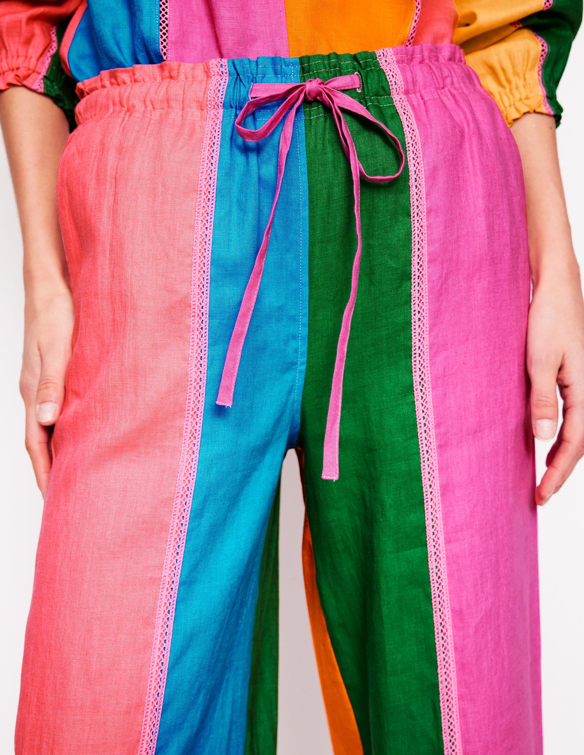 Islington Linen Pants-Multi Colourblock - Image 3