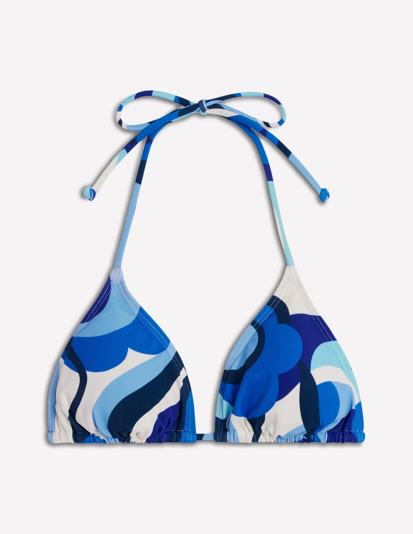 Symi String Bikini Top-Blue, Abstract Swirl