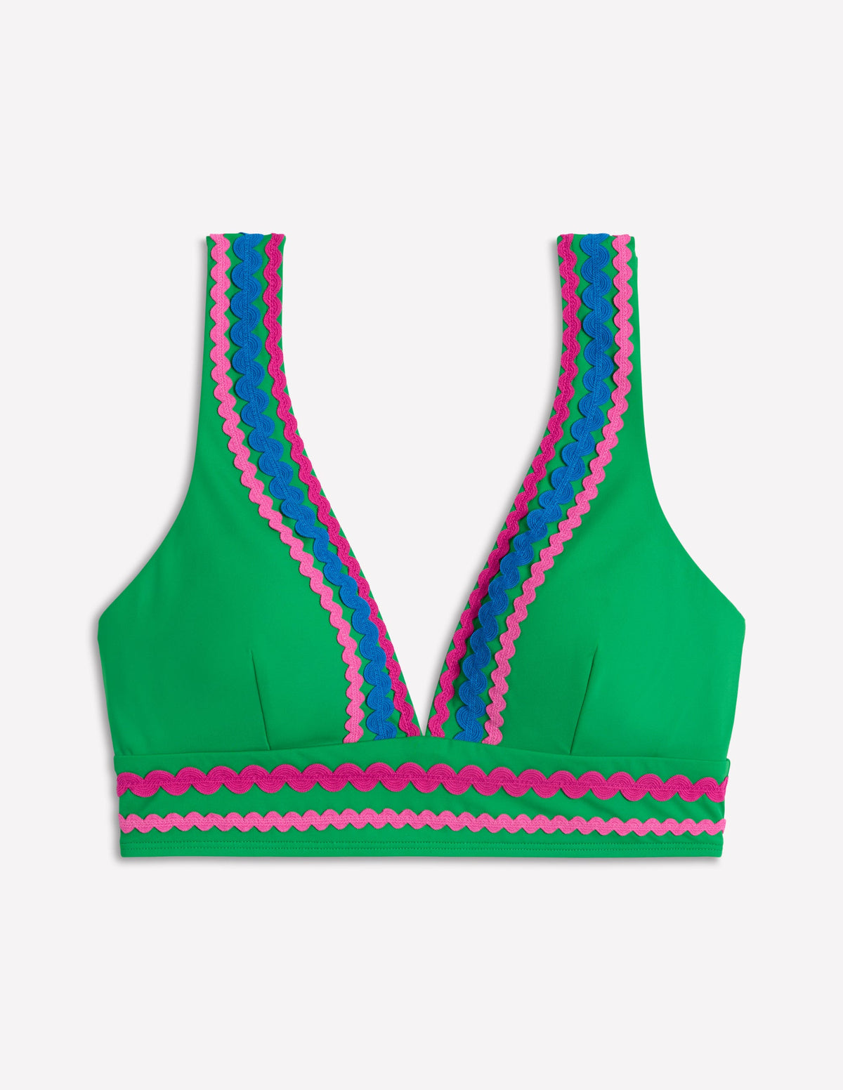 Porto V-neck Bikini Top-Bright Green Rik Rak - Image 5