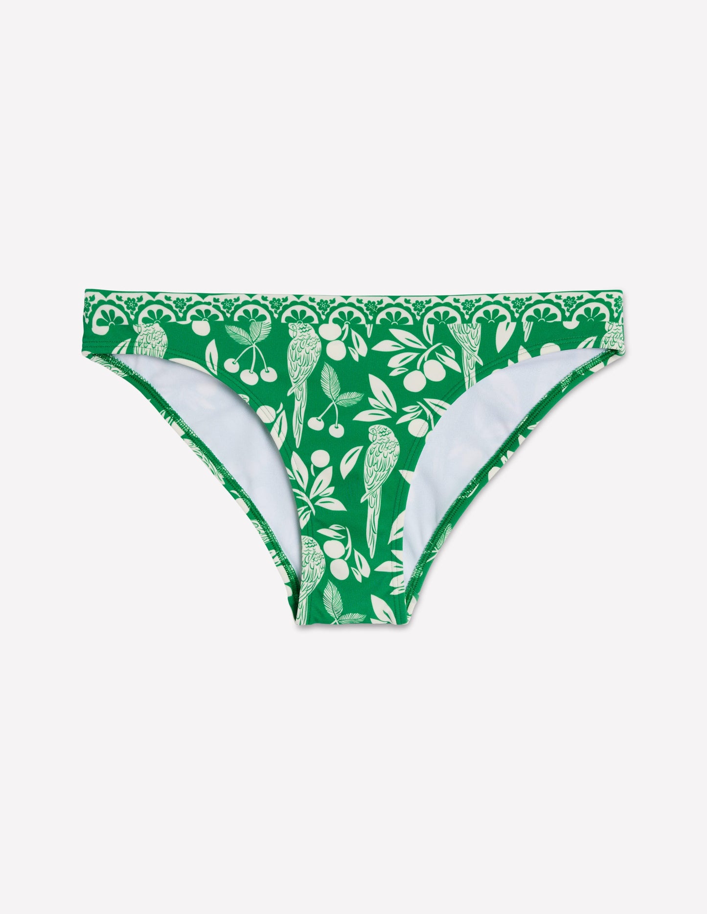 Classic Bikini Bottoms-Rich Emerald, Ornate Tropic