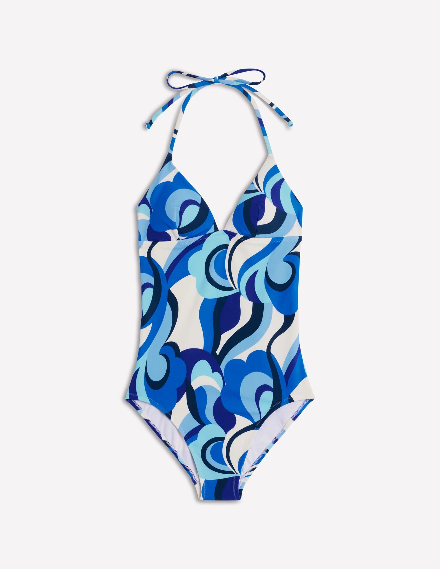 Symi String Swimsuit-Blue, Abstract Swirl