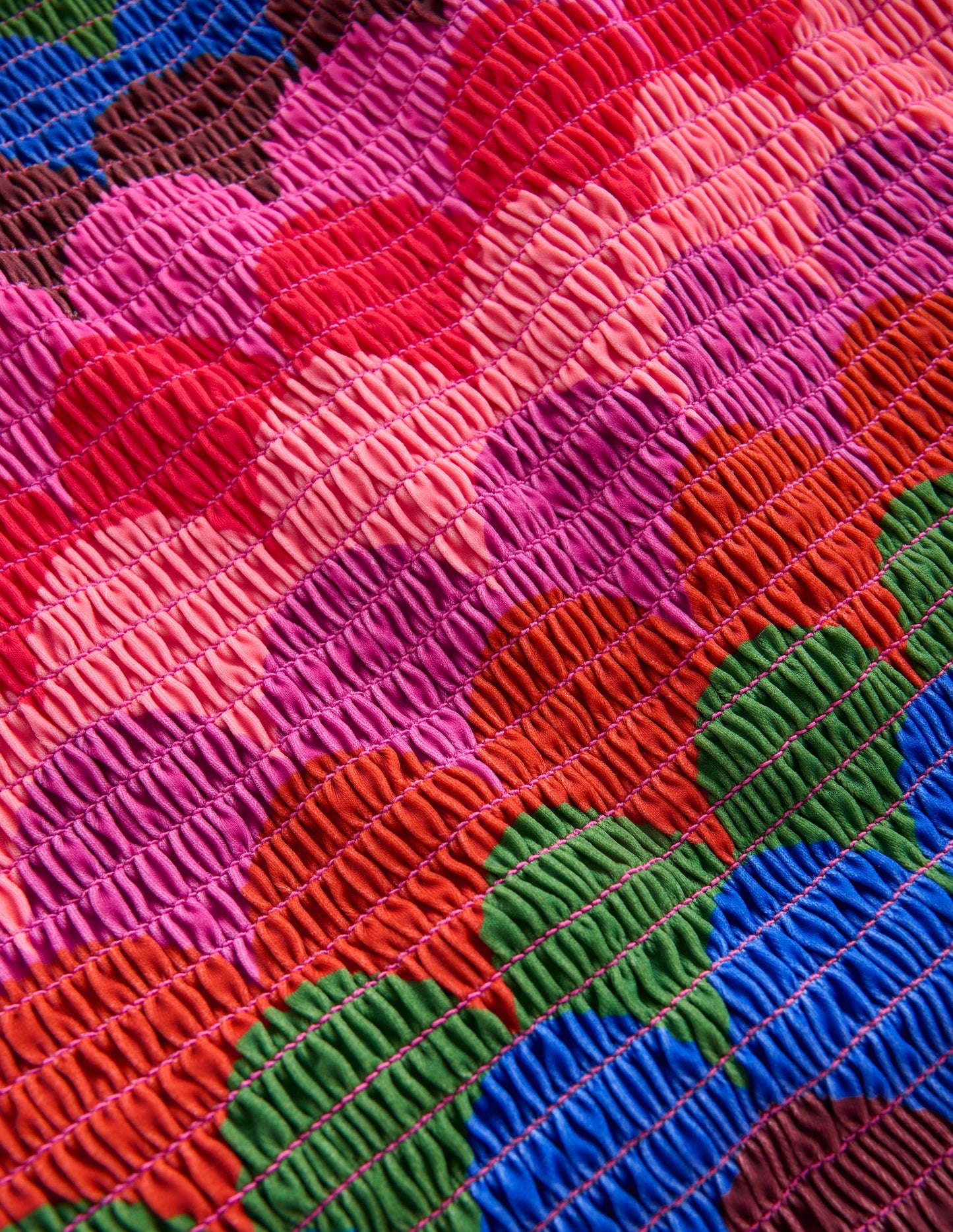 Milos Smocked Swimsuit-Multi, Scallop Stripe