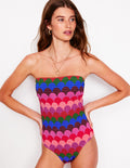 Milos Smocked Swimsuit-Multi, Scallop Stripe