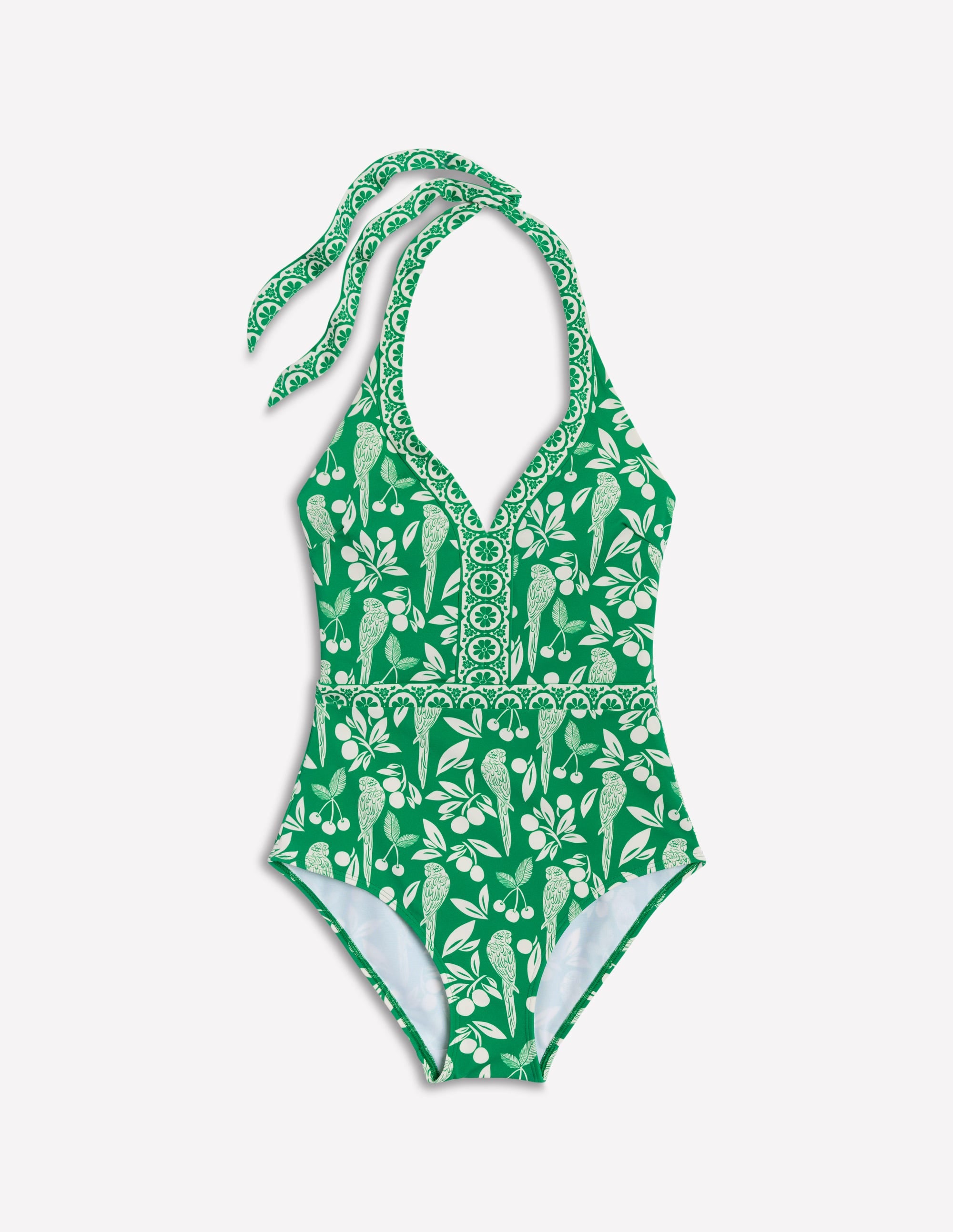 Ios V Panel Swimsuit-Rich Emerald, Ornate Tropics - Image 5