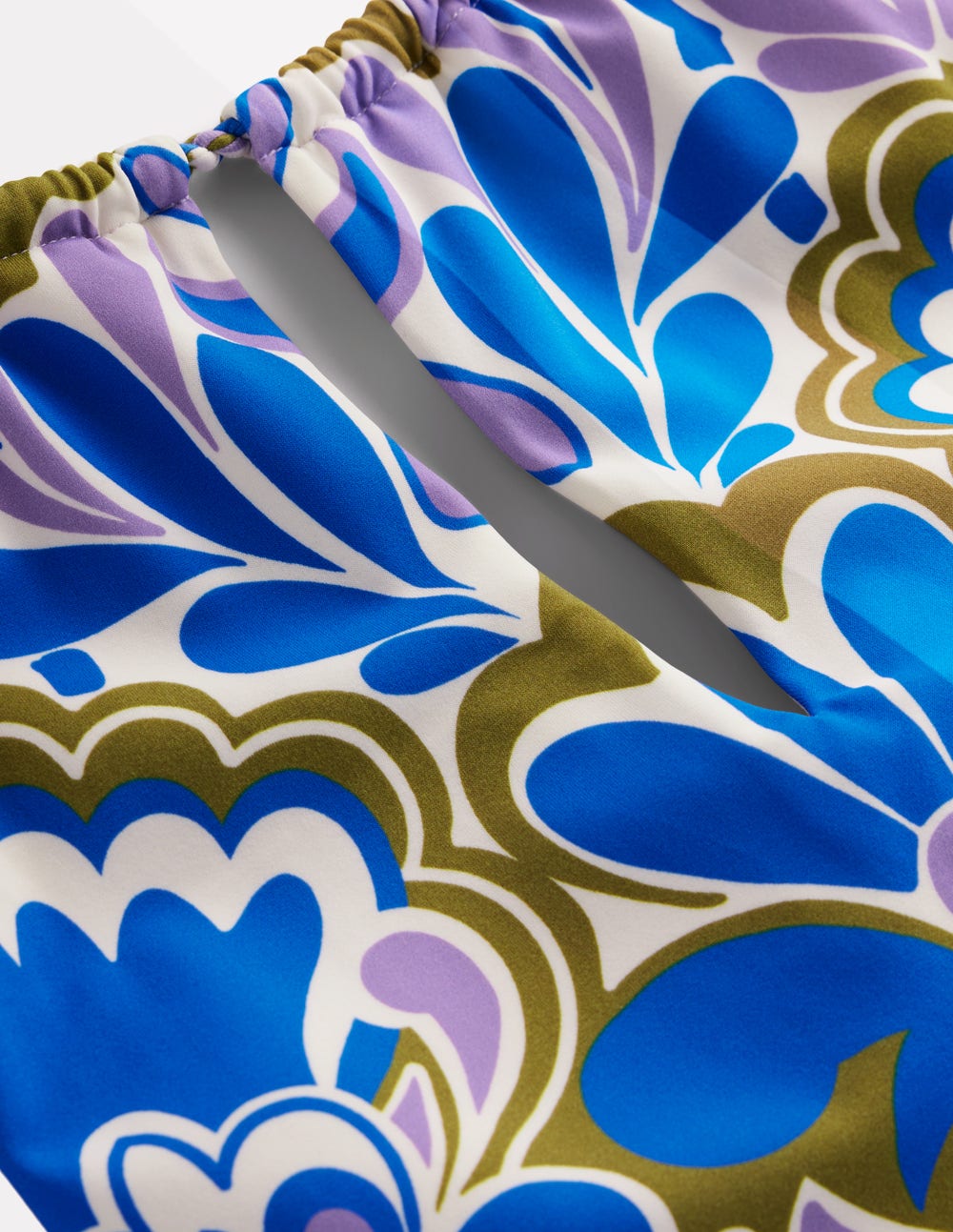 String High Neck Swimsuit-Kingfisher Blue, Freesia Stamp - Image 5