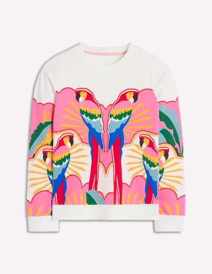 Hannah Printed Sweatshirt-Multi, Paradise Parrot-5