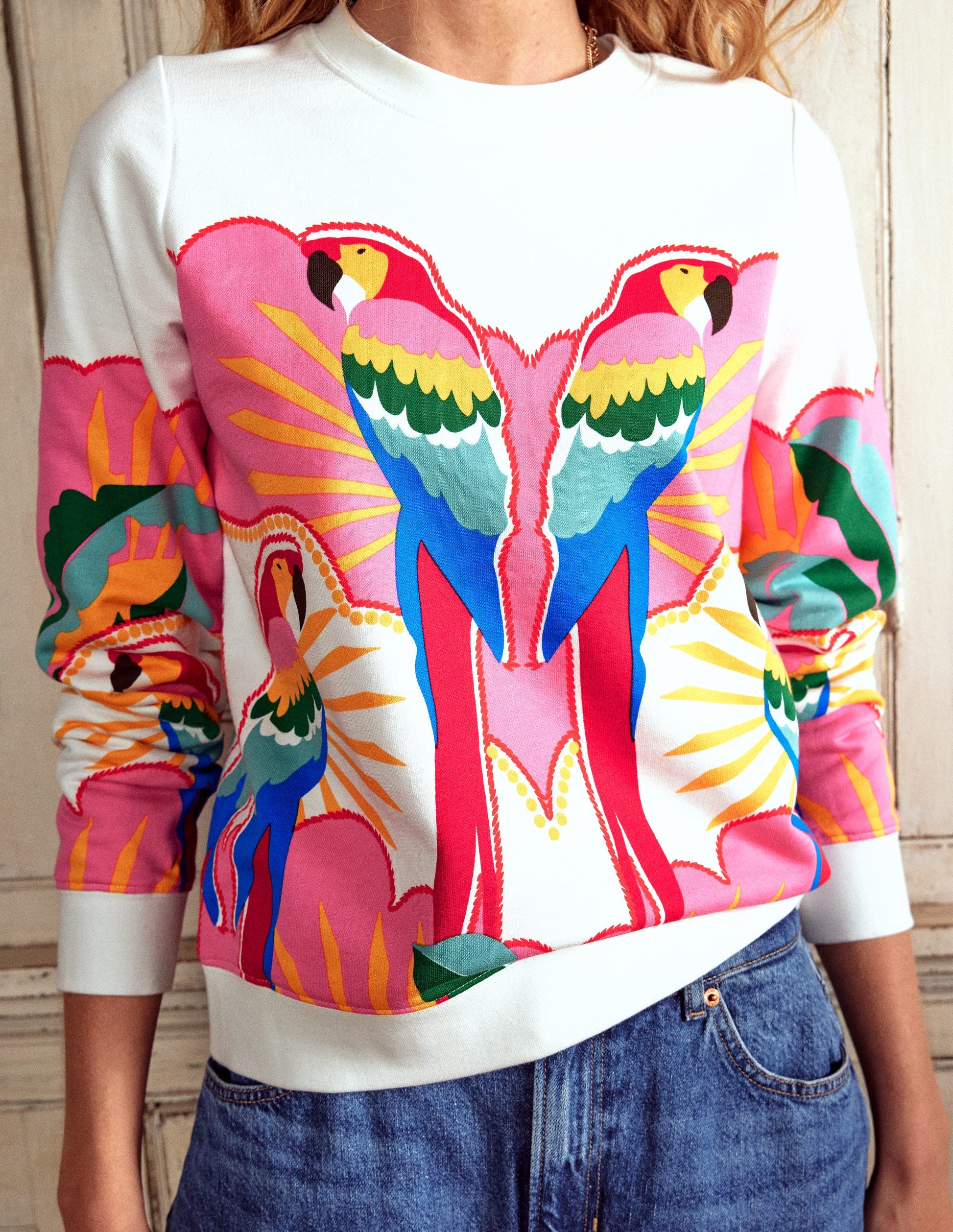 Hannah Printed Sweatshirt-Multi, Paradise Parrot-2