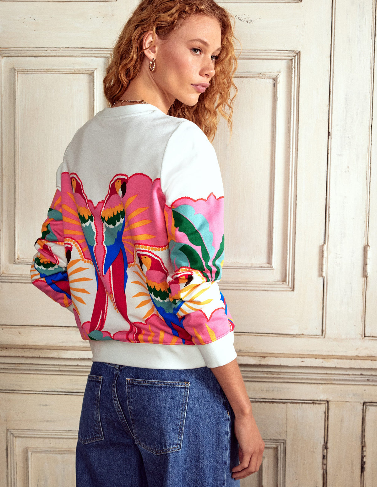 Hannah Printed Sweatshirt-Multi, Paradise Parrot - Image 3