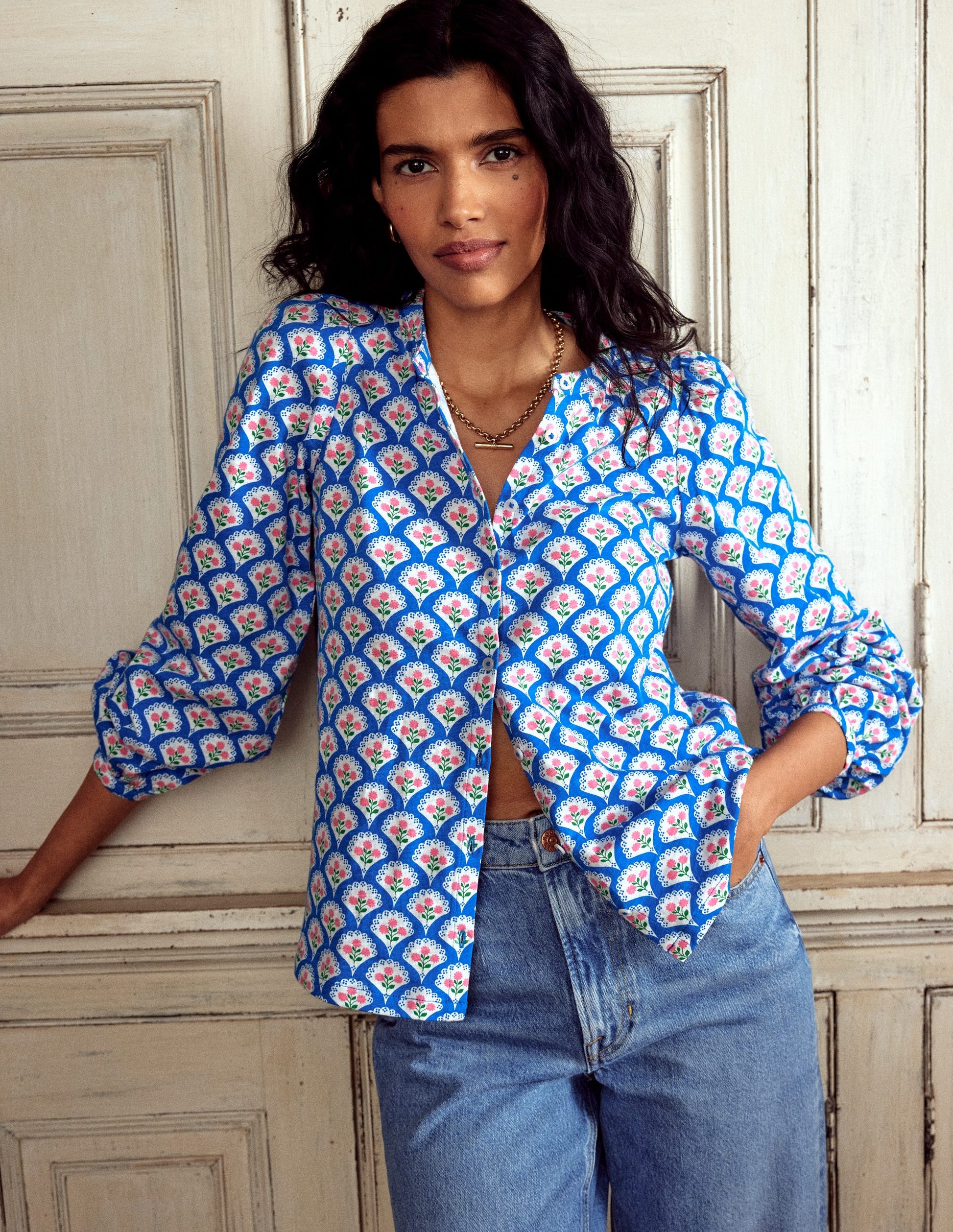 Marina Jersey Shirt-Gallery Blue, Blossom Terrace-1