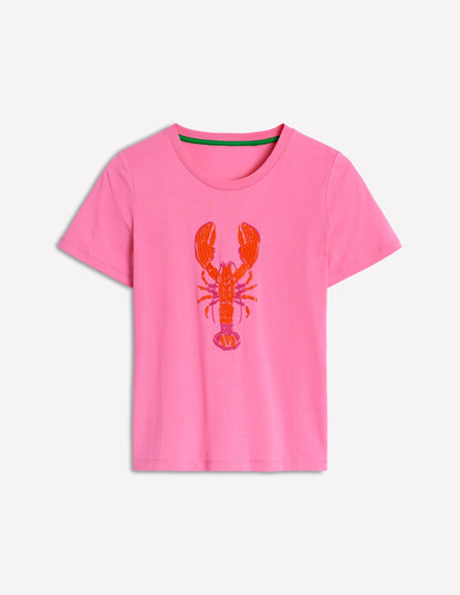 Relaxed Novelty T-Shirt-Pink Rose, Lobster-6