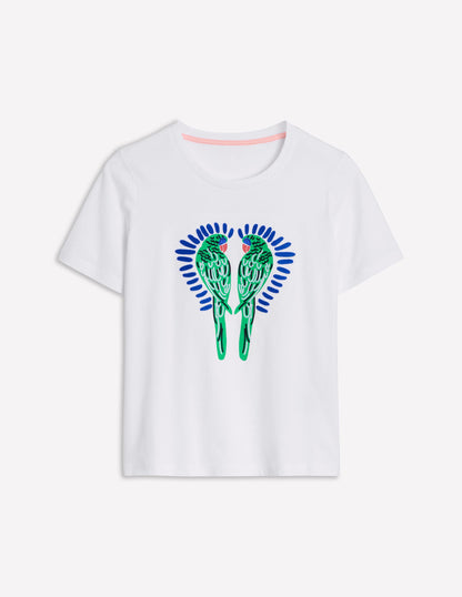 Relaxed Novelty T-Shirt-White, Parrot-5