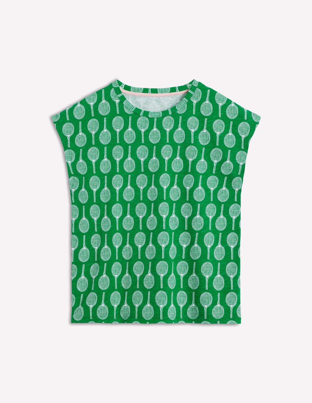 Louisa Cotton Slub T-shirt-Rich Emerald, Tennis - Image 5