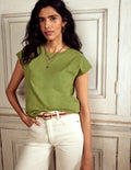 Louisa Slub T-Shirt-Deep Olive