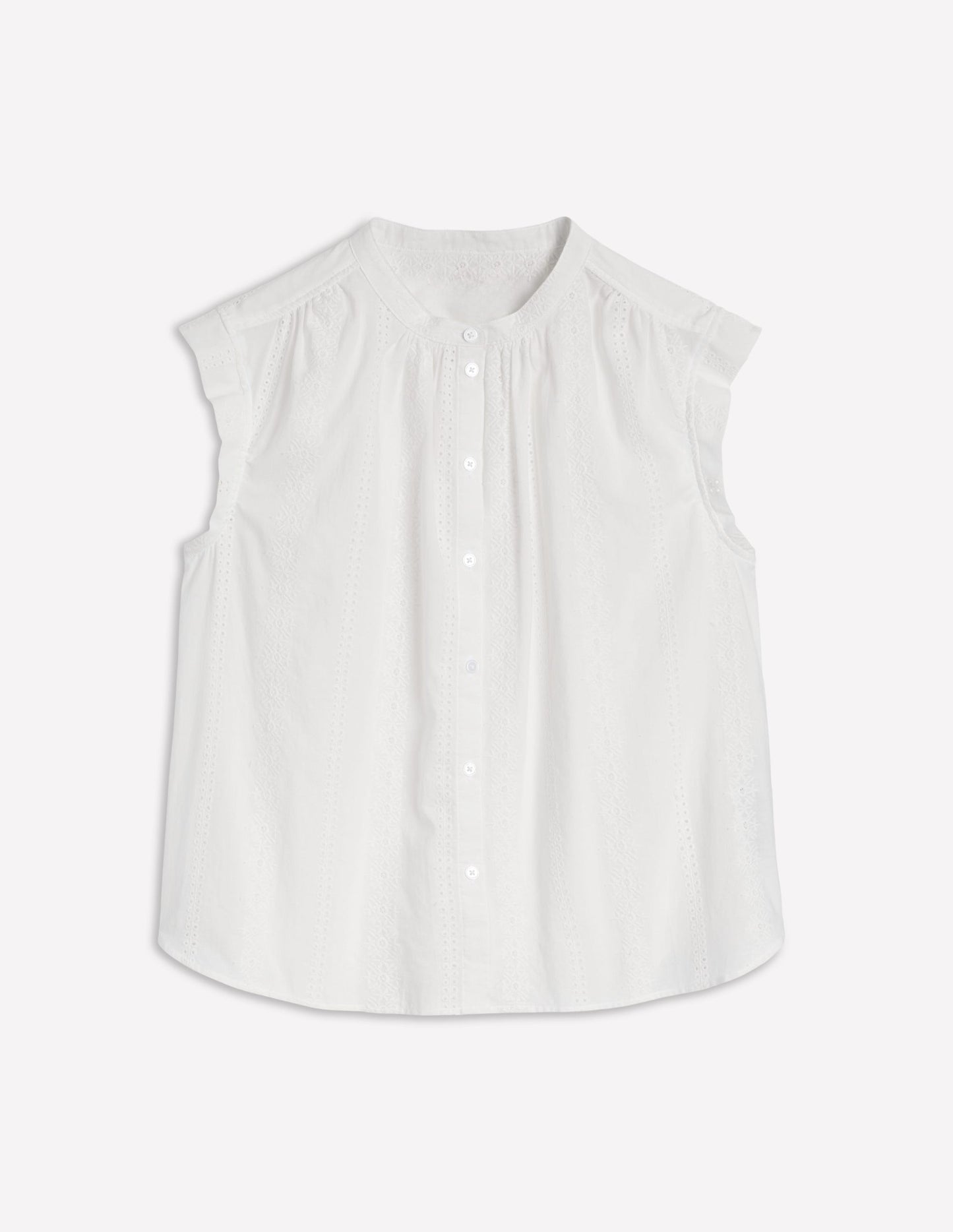 Fabric Interest Everyday Top-White