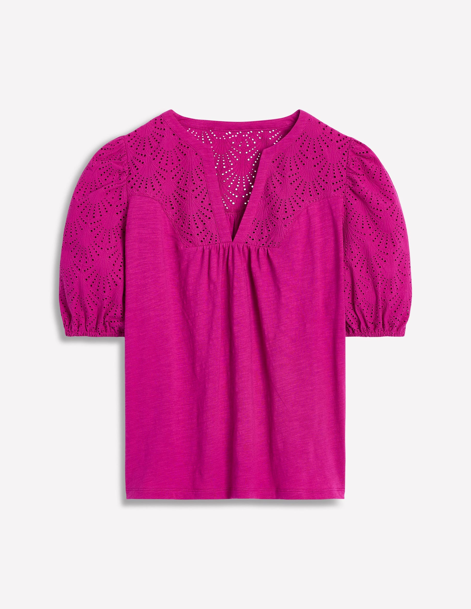 Dolly Broderie Top-Fuchsia-5