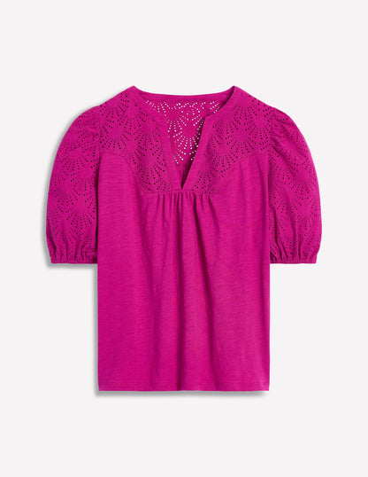 Dolly Broderie Top-Fuchsia-5