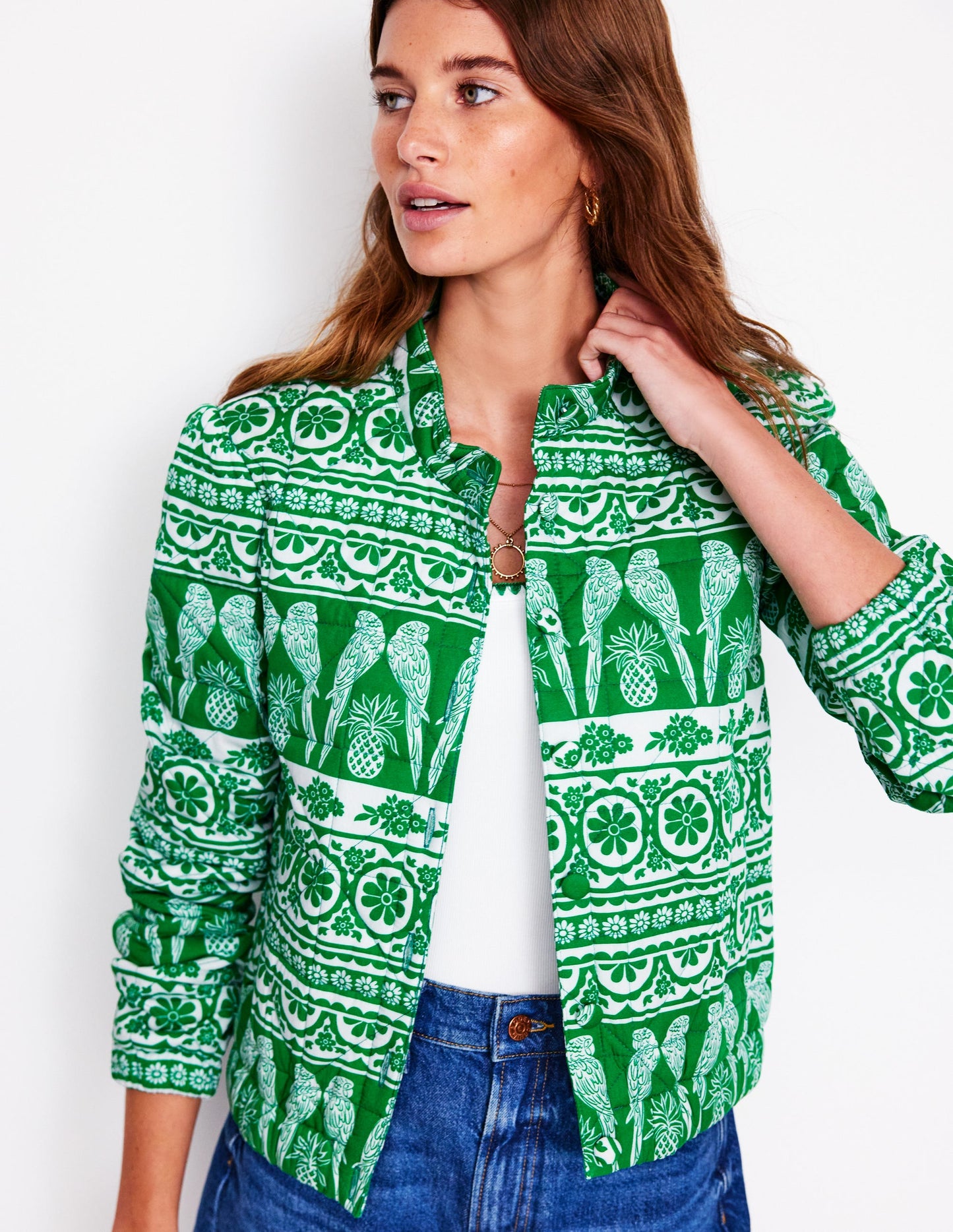 Highbury Quilted Jacket-Ornate Tropics