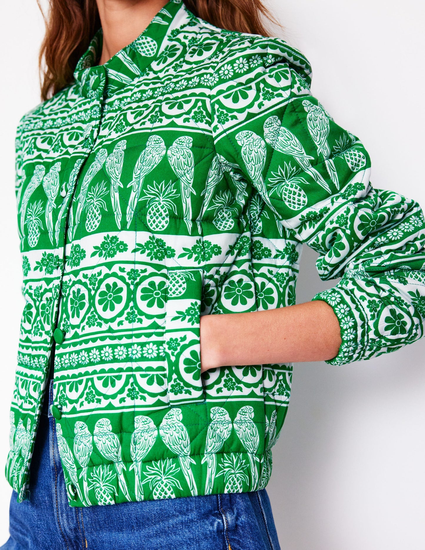 Highbury Quilted Jacket-Ornate Tropics