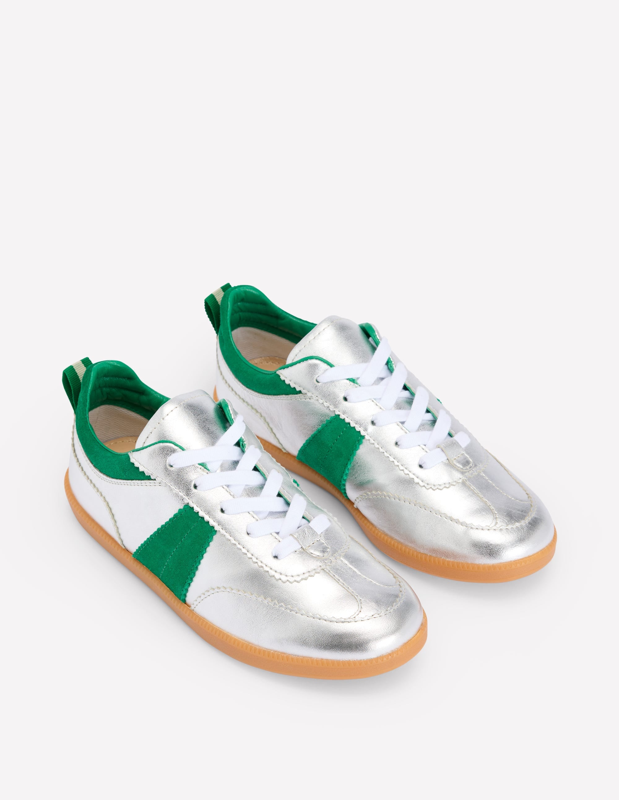 Erin Retro Tennis Trainers-Silver - Image 4
