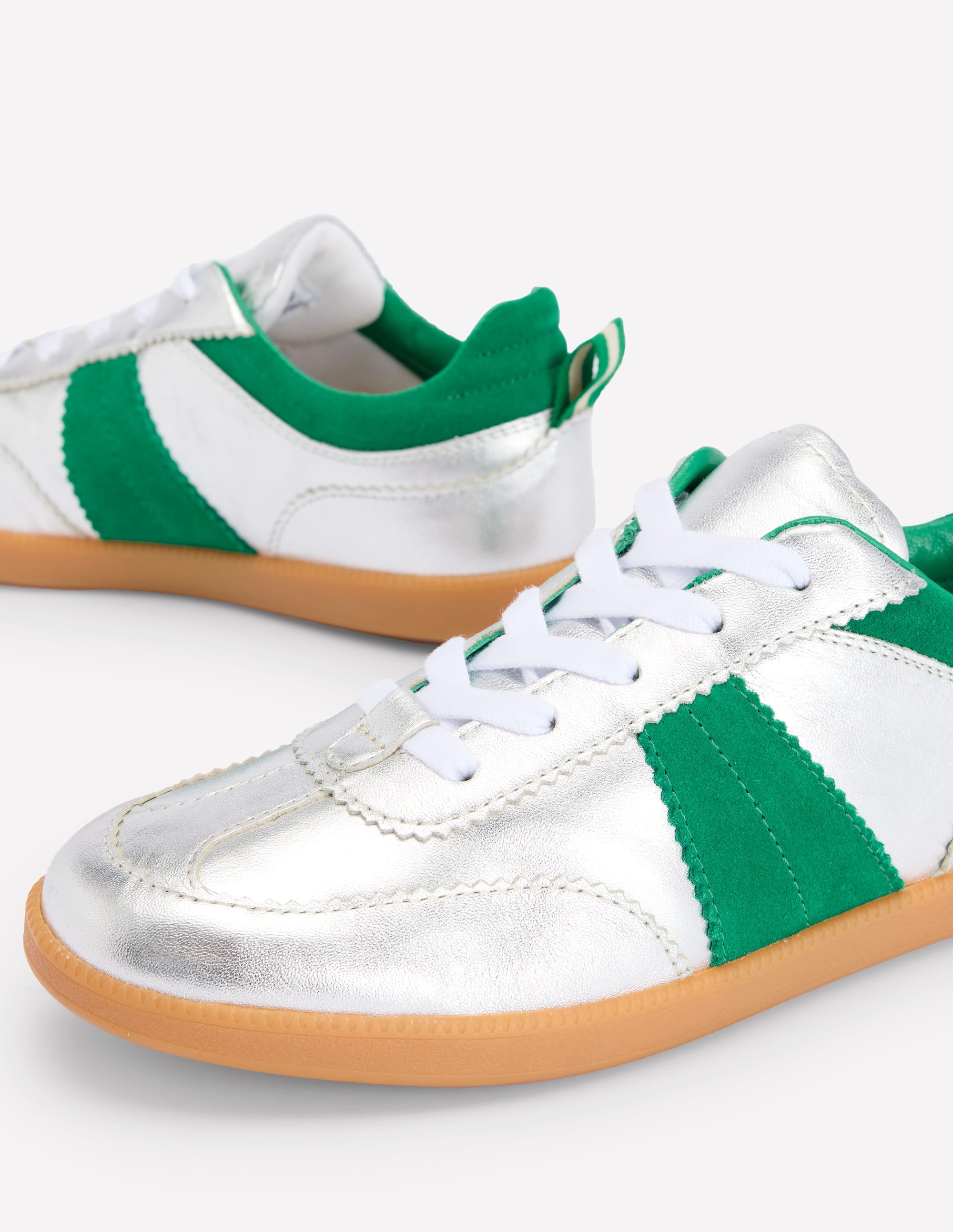Erin Retro Tennis Trainers-Silver - Image 5