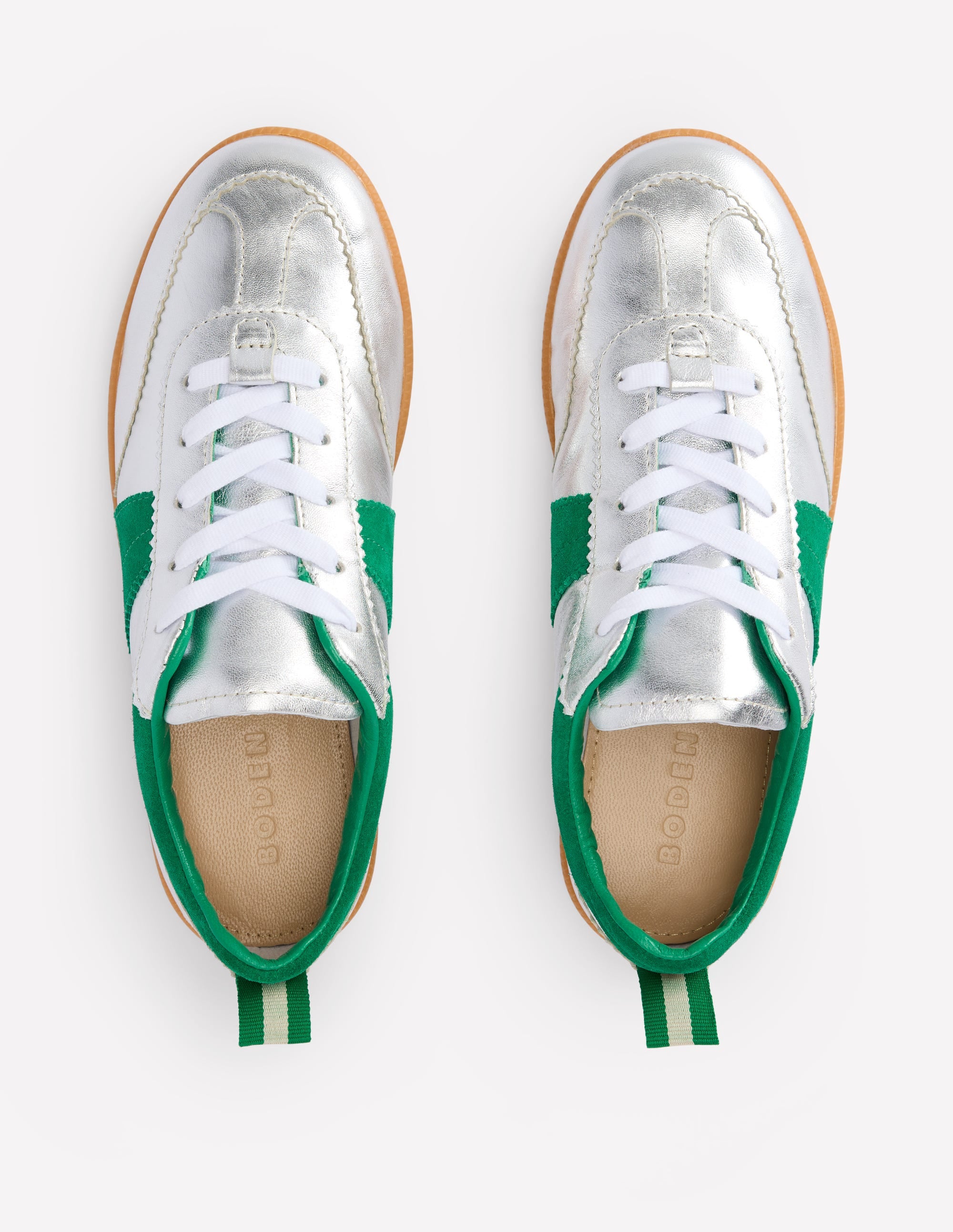Erin Retro Tennis Trainers-Silver - Image 6