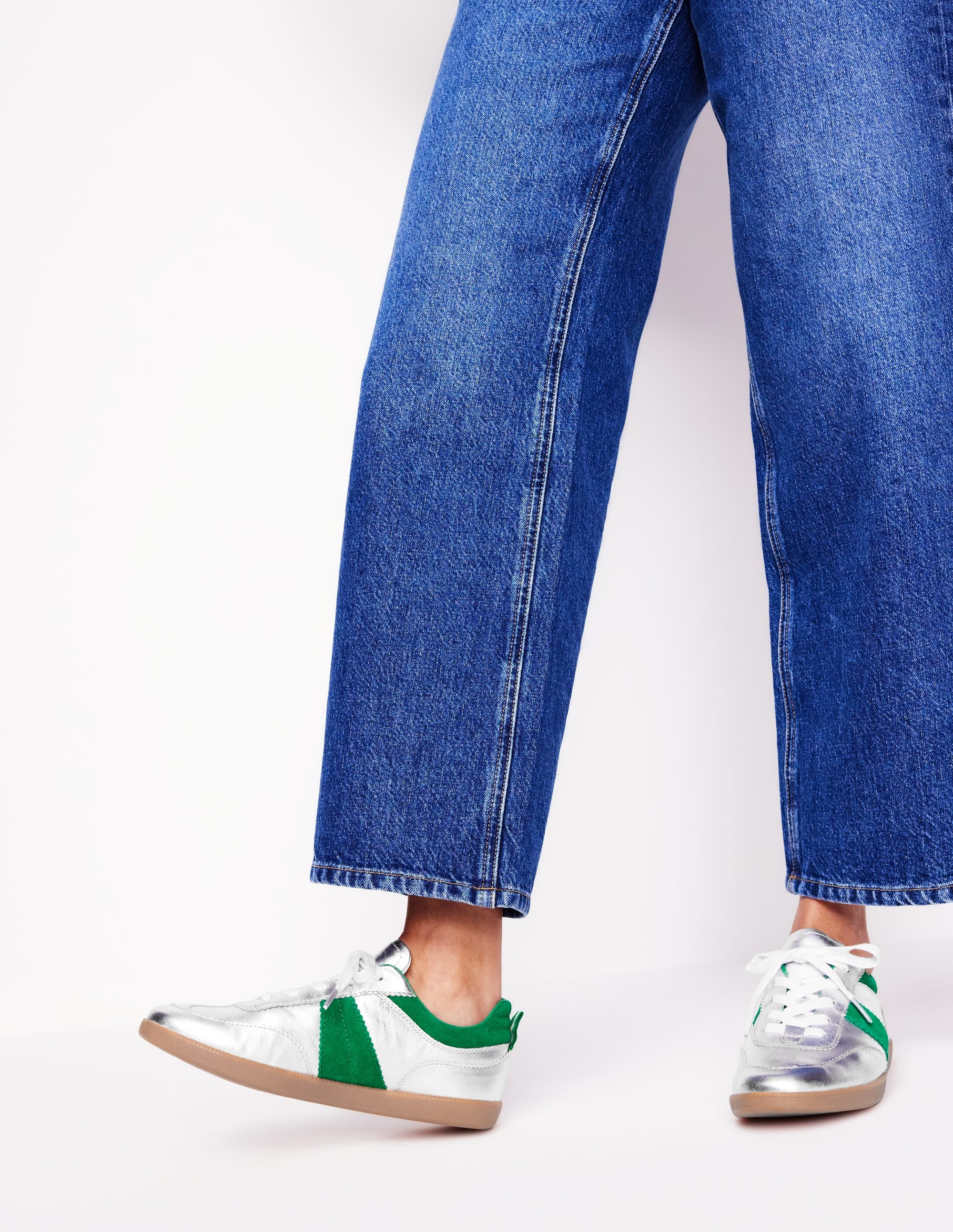 Erin Retro Tennis Trainers-Silver - Image 3