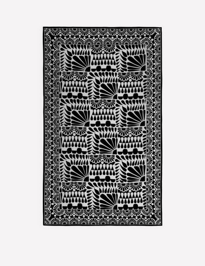 Printed Sarong Scarf-Black, Geo Stamp-4