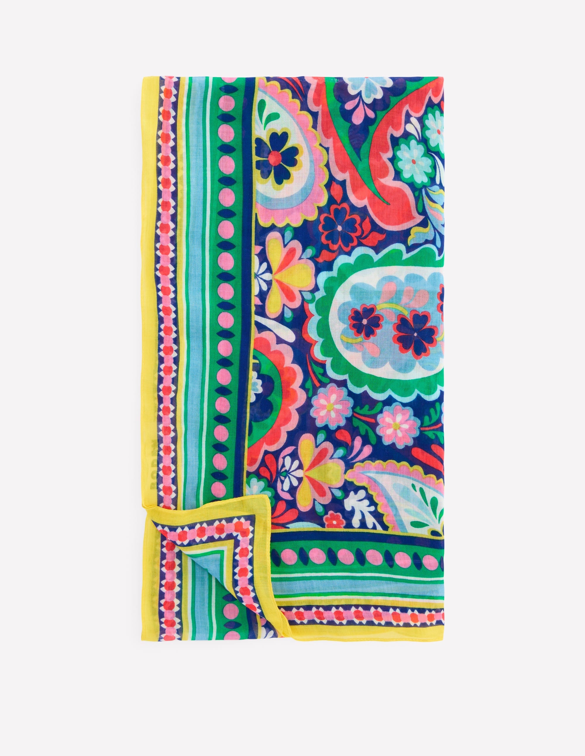 Printed Sarong Scarf-Mutli, Meadow Paisley - Image 1