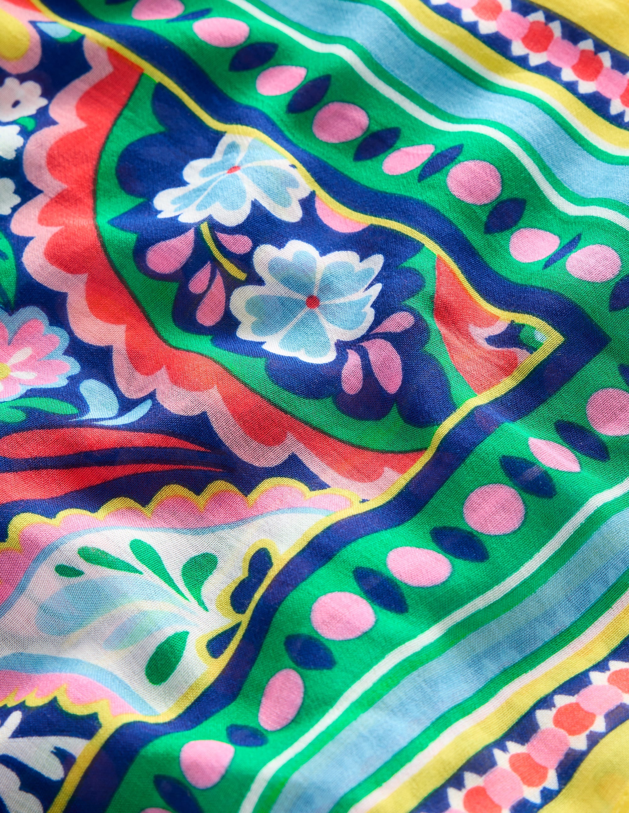 Printed Sarong Scarf-Mutli, Meadow Paisley - Image 3
