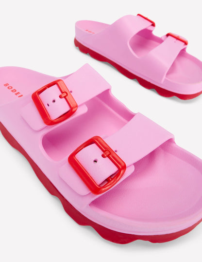 Lyla Double Buckle Slide-Soft Pink