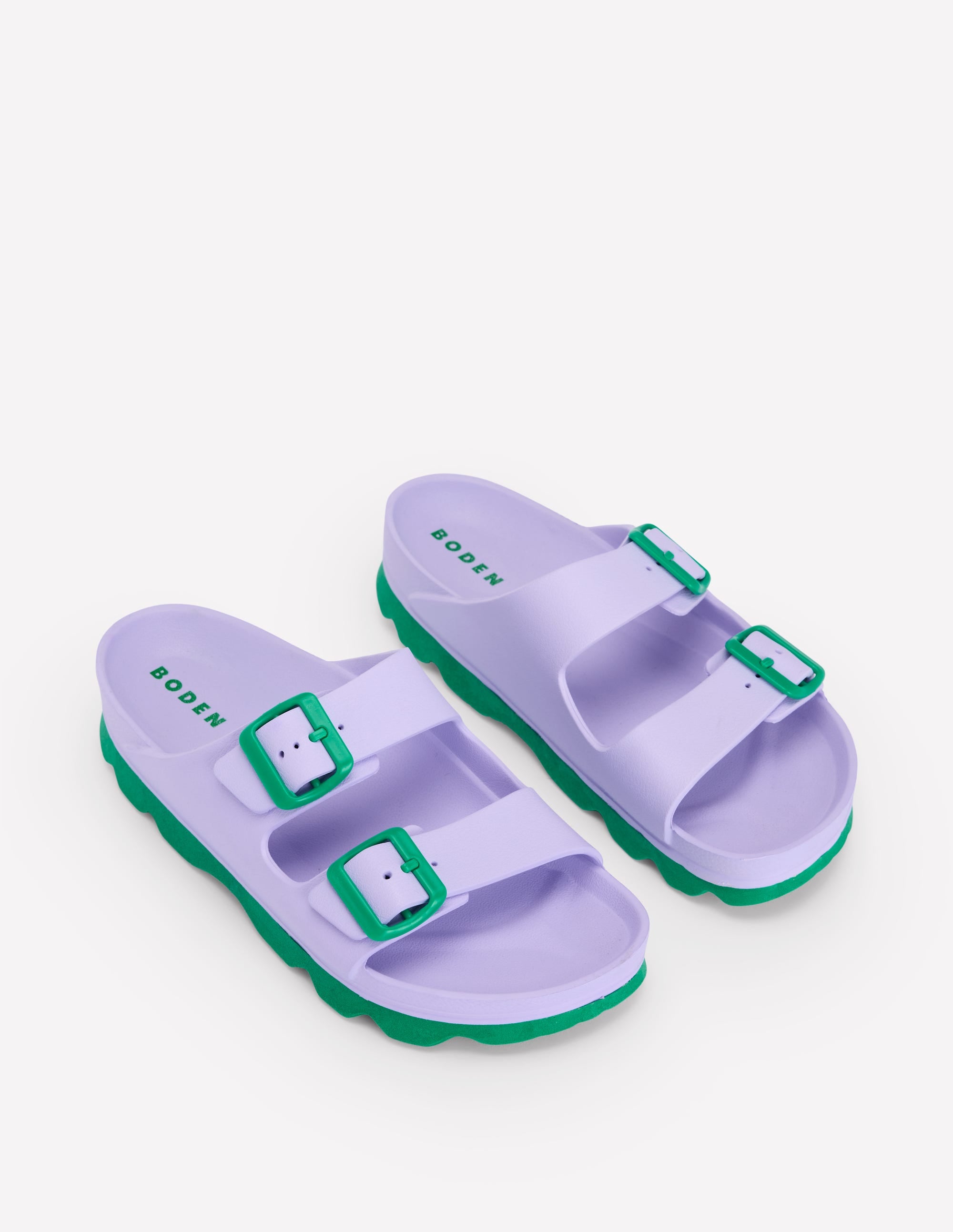 Lyla Double Buckle Sliders-Lavender Purple - Image 3