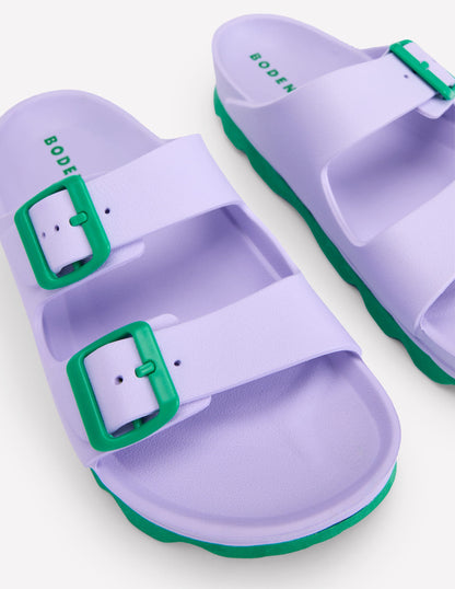 Lyla Double Buckle Slide-Lavender Purple