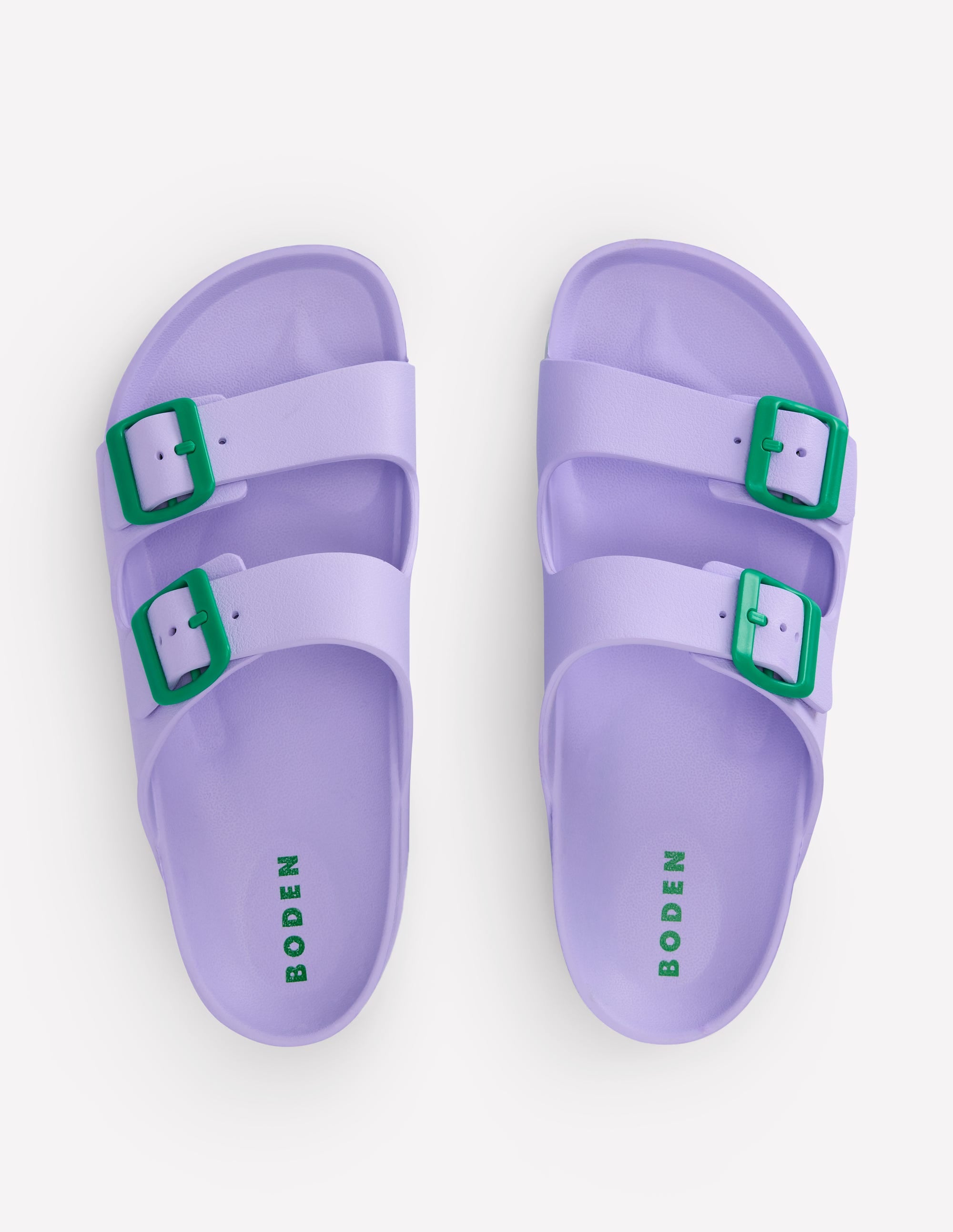 Lyla Double Buckle Sliders-Lavender Purple - Image 5