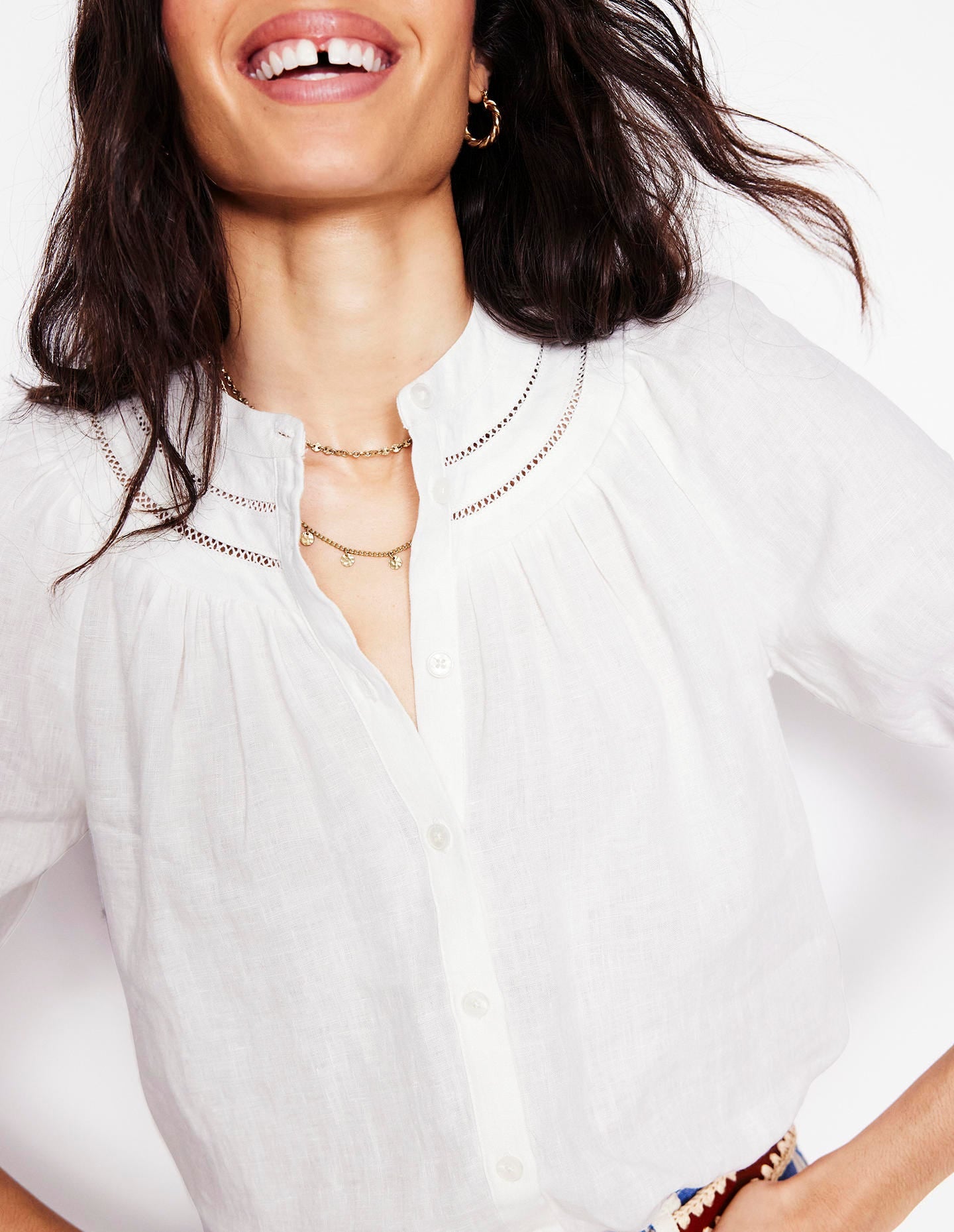 Hammered Disk Layered Necklace-Gold Colour-2