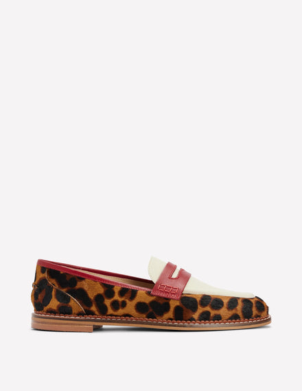 Nya Penny Loafers-Leopard Colourblock