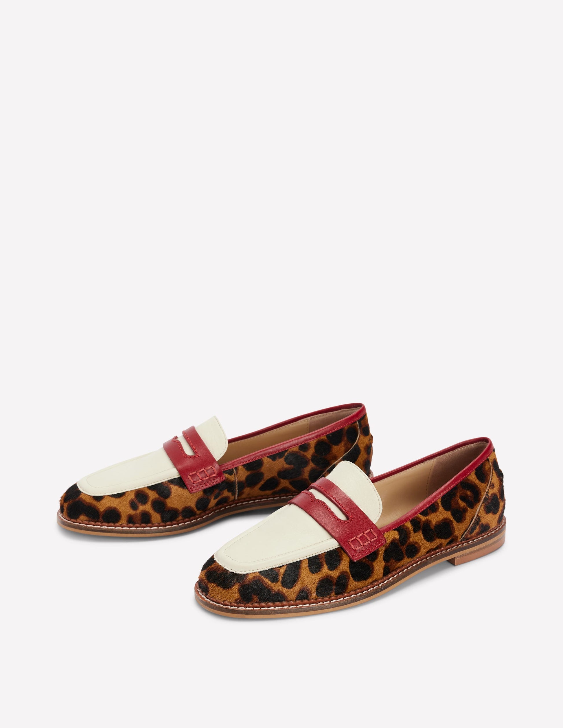 Nya Penny Loafers-Leopard Colourblock Boden USA