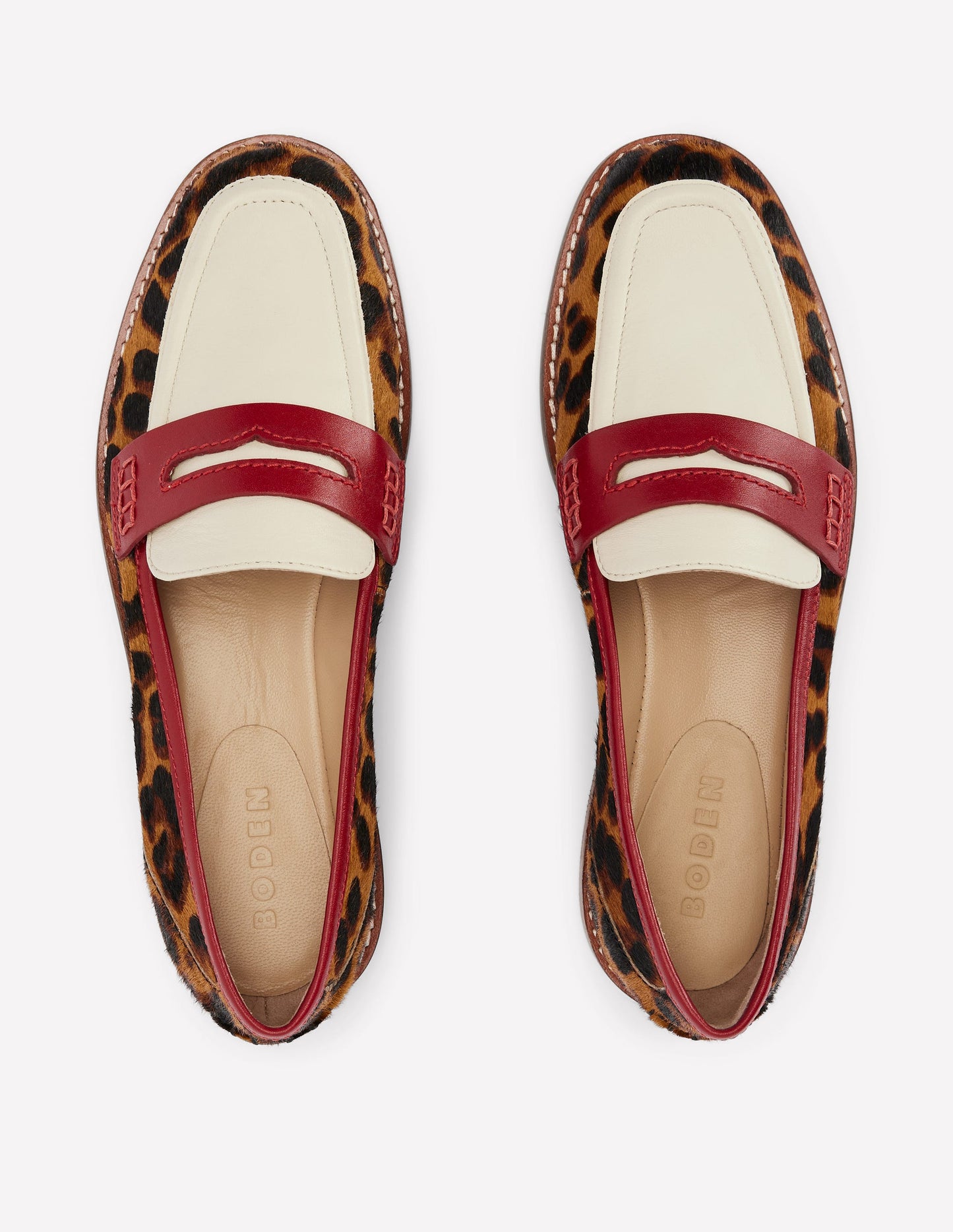 Nya Structured Penny Loafer-Leopard Colourblock