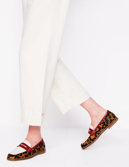 Nya Penny Loafers-Leopard Colourblock