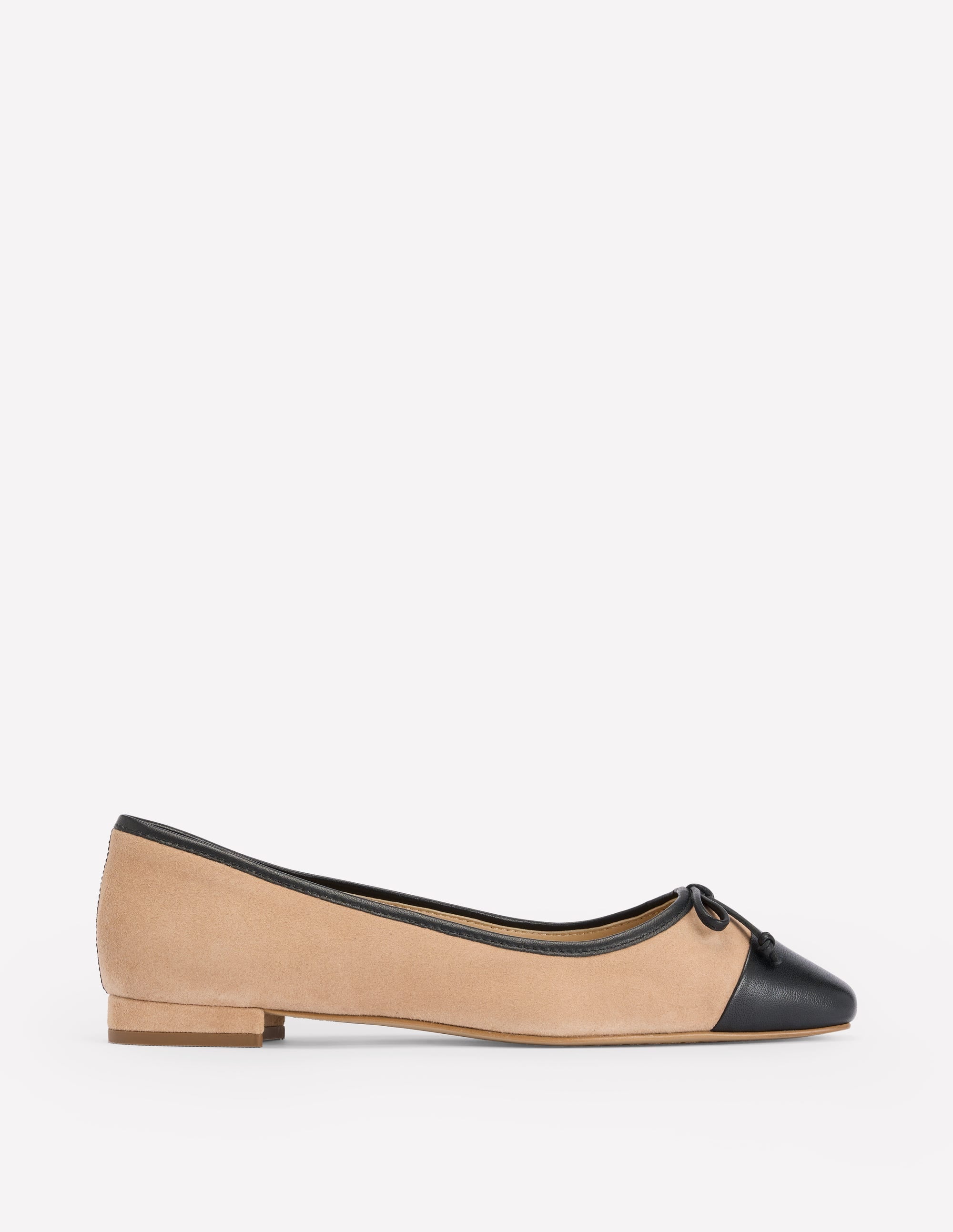 Toe Cap Ballet Flat-Macchiato Suede - Image 1