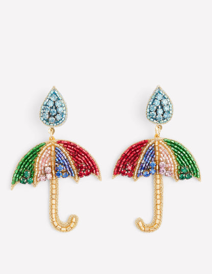 Beady Motif Earrings-Umbrella