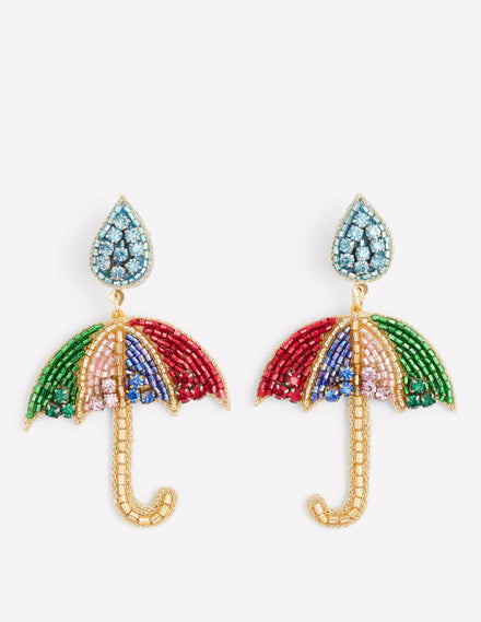 Beady Motif Earrings-Umbrella