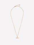 Fine T-bar Pendant Necklace-Gold Colour
