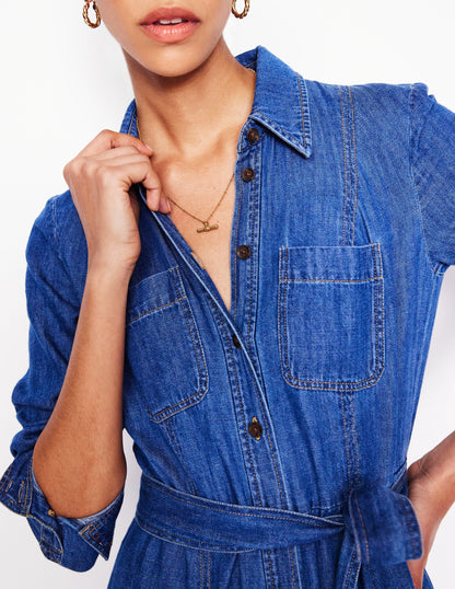 Fine T-bar Pendant Necklace-Gold Colour-2