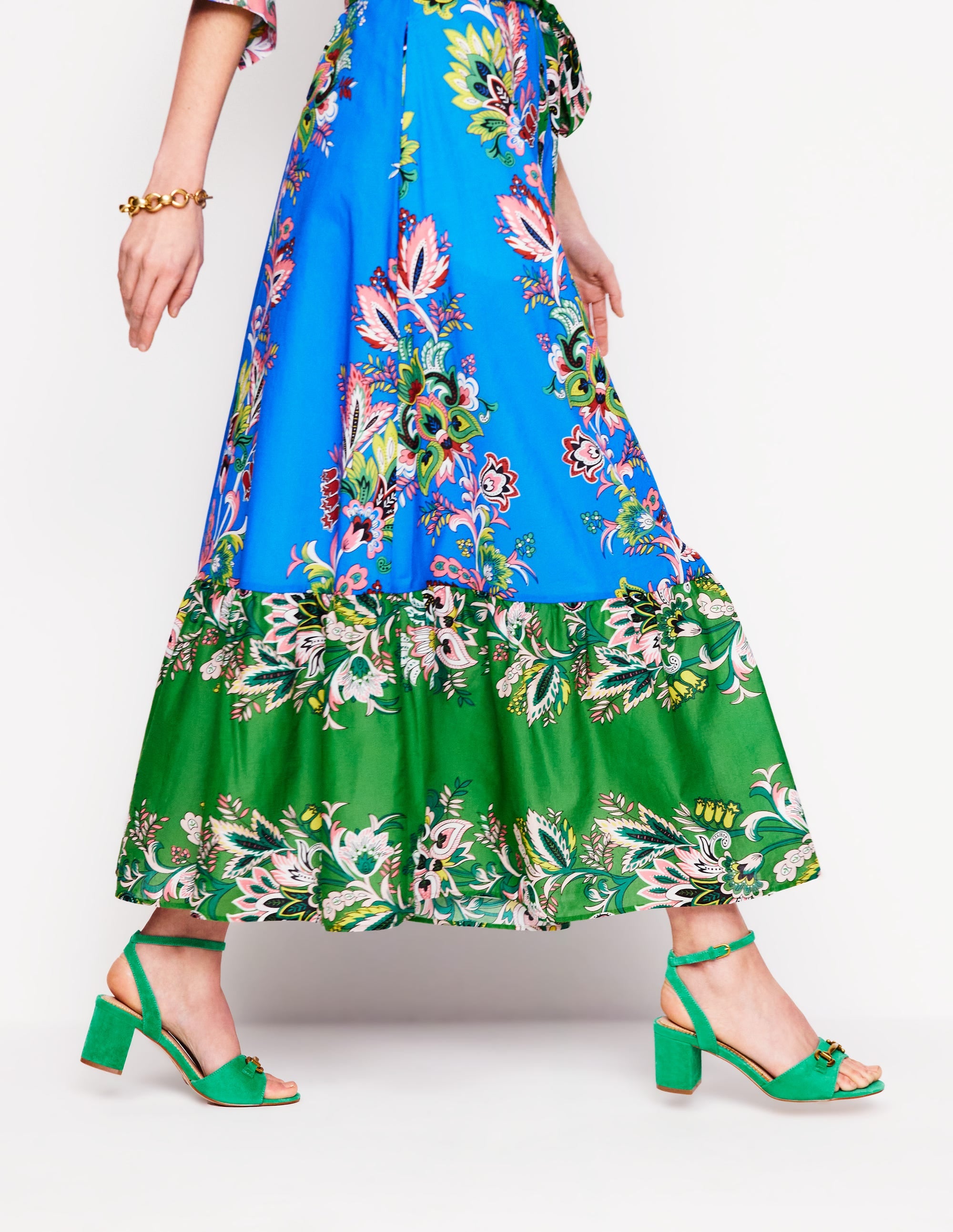 Iris Snaffle Block Heel Sandal-Rich Emerald - Image 2